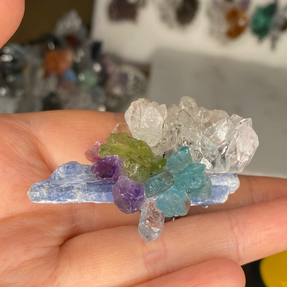 Multi-Color Crystal Cluster Statement Ring - Colo… - image 3